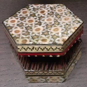 Handmade Khatam Box - Inlaid Decorative Jewelry Box